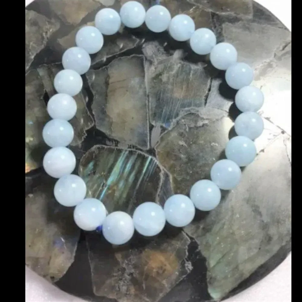 Aquamarine Beaded Stretch Bracelet - 8mm - NWOT